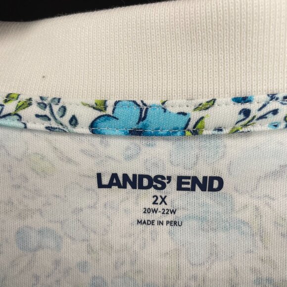 Women's Plus 2x Lands End Floral Polo (028) - Picture 3 of 4